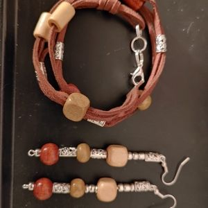 Boho bracelet and earrings